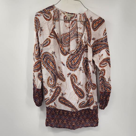 LUCKY BRAND Paisley Print Top Womens Size Medium M - Picture 1 of 3
